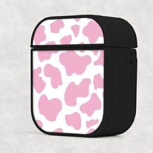 Pink Cow Print Airpod Case